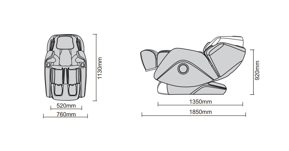 Dimensiones del sillón de masaje